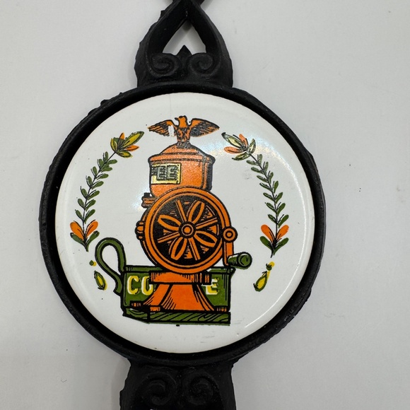 Vintage Cast Metal and Ceramic Tile Spoon and Fork Kitchen Decor. Coffee and Tea - Picture 7 of 7